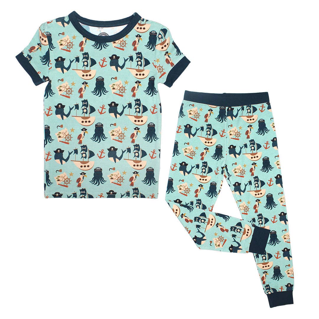 Pirate Bamboo Kids Pajamas - Pirate's Life, Short Sleeve