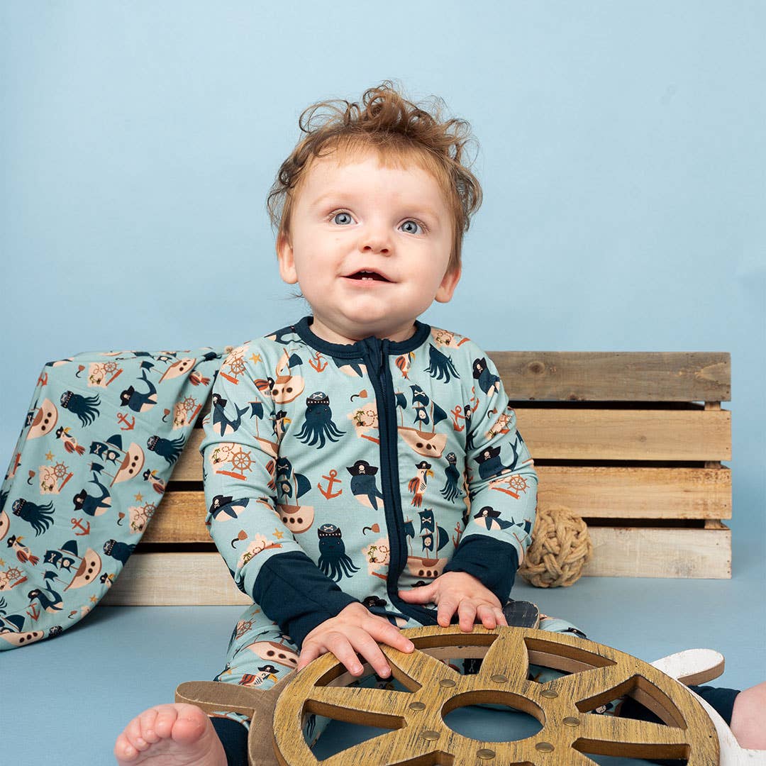 Pirate Bamboo Convertible Baby Pajama