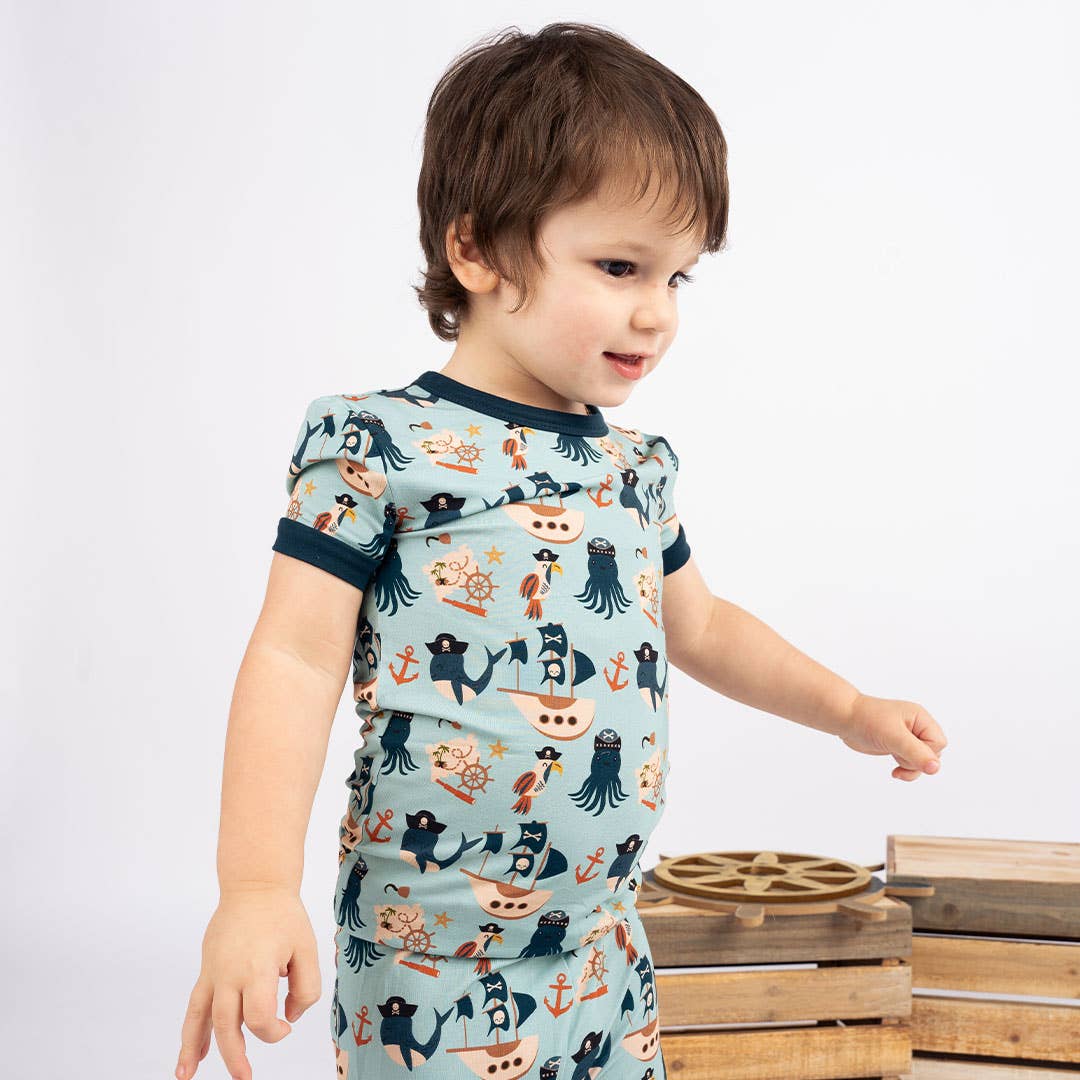 Pirate Bamboo Kids Pajamas - Pirate's Life, Short Sleeve