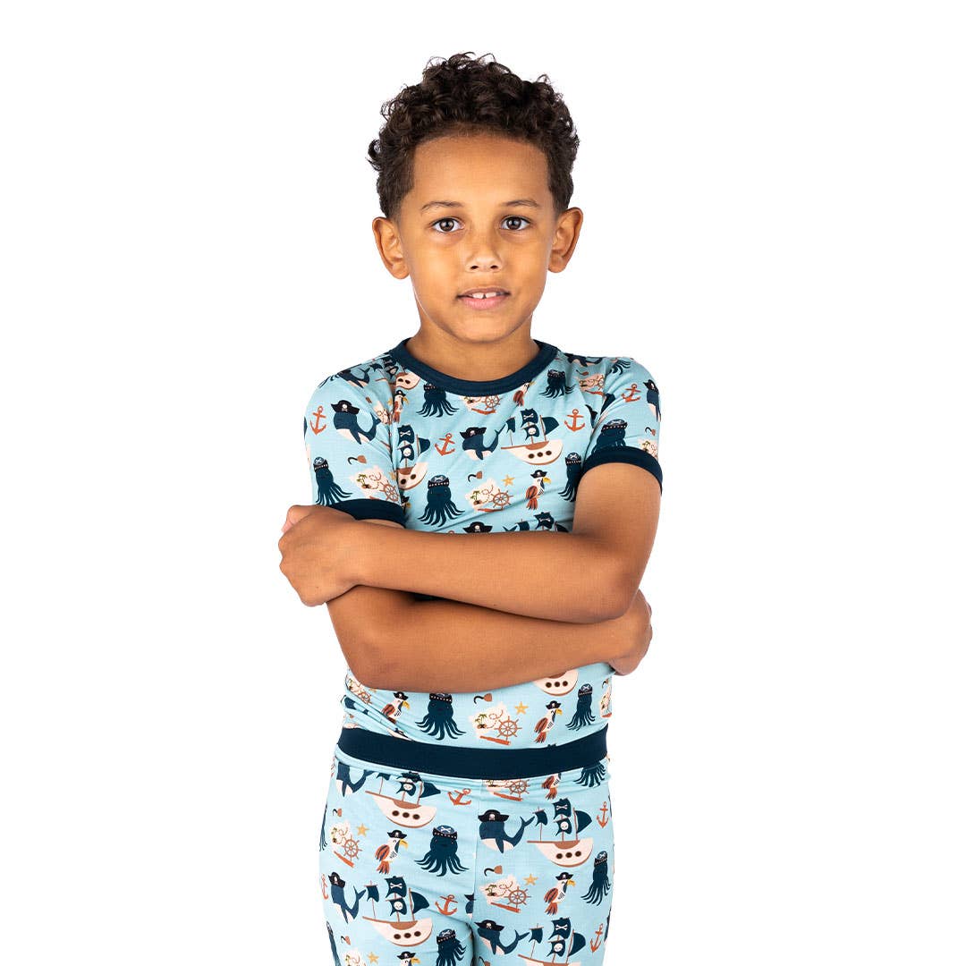 Pirate Bamboo Kids Pajamas - Pirate's Life, Short Sleeve