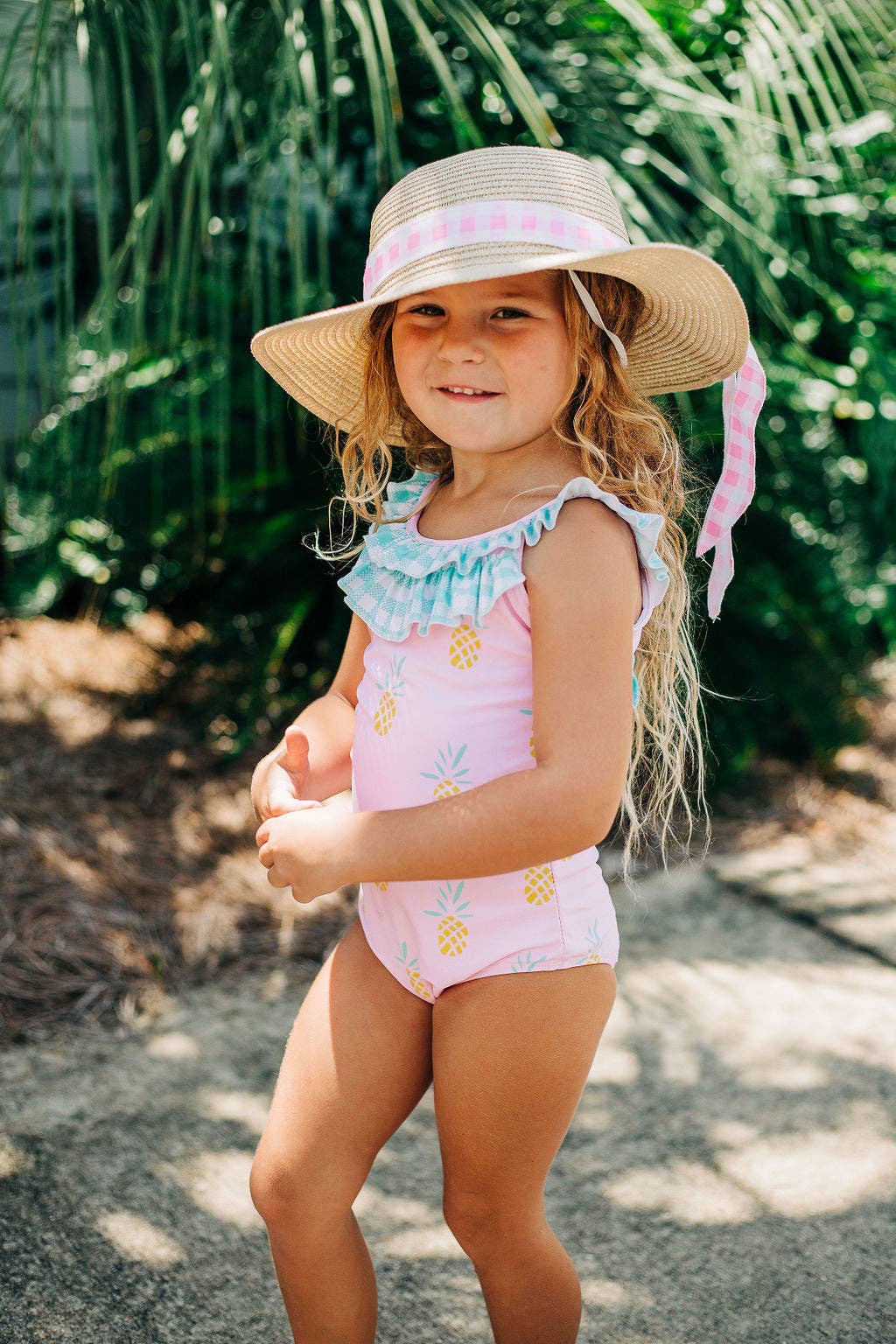 Pink Pineapple Bow Back Swimsuit